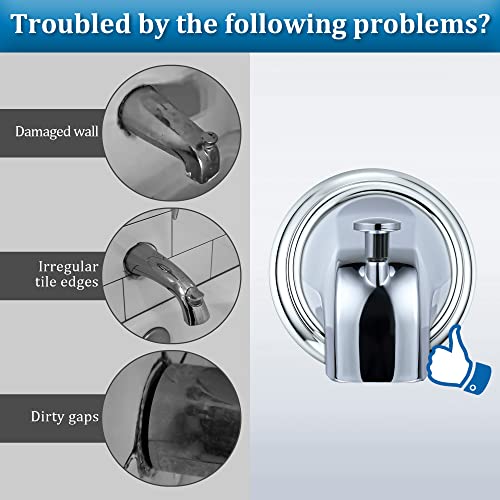 Enhon Chrome Metal Tub Spout Cover Ring with Foam Gasket - Fits Most Standard Spouts