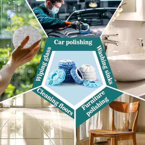 Sukh 12PCS Car Buffing Pads - Car Polishing Bonnet Pad Buffing Pads 5 to 6 Inches Microfiber Polish Pads Orbital Buffer Pads Wax Cover Kit for Vehicle Waxing and Cleaning