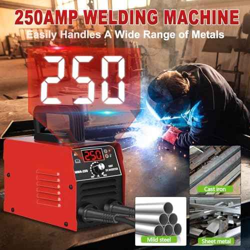 GNI Super MINI Welding Machine, 250Amp 20PCS Rods Stick Welder Machine, Portable ARC Welder Machine 110V, Hot Start Arc Force Anti-Stick Welder for Beginner with Welding Gloves