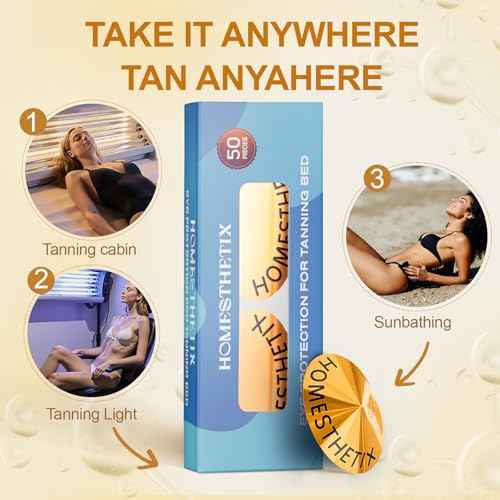 Disposable Tanning Eye Stickers ? Strap-Free ? Gentle on Lashes ? Maintain Clear View ? Indoor & Outdoor Tanning Accessory ? Gift-Ready Pack of 50
