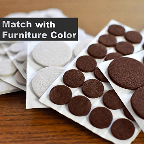 165 Piece Felt Furniture Pads Set - Self-Adhesive Floor Protectors & Noise Bumpers