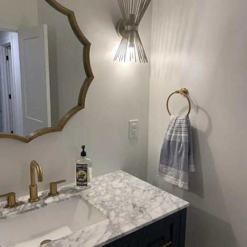 USHOWER 2 Pack Brushed Gold Towel Ring, Hand Towel Holder for Bathroom Wall Mounted, Durable 304 Stainless Steel, Modern Style