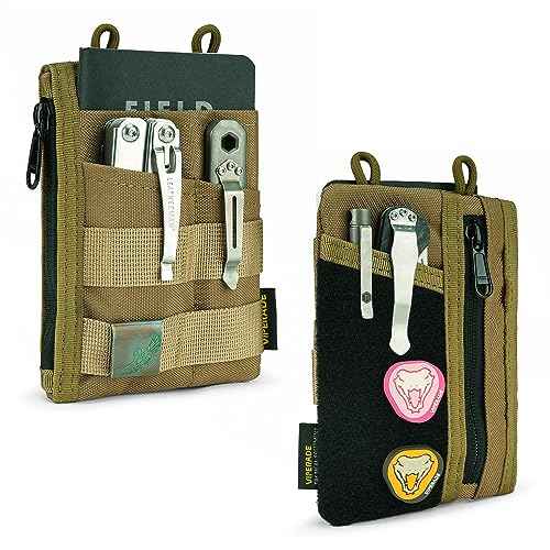 VIPERADE VE18 EDC Pouch, Pocket Organizer for Men, EDC Pocket Organizer, 3 Slots with 2 Zipper Pockets, Multitool Pouch