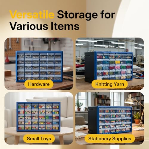 NorthSky 30-Drawer Plastic Storage Cabinet - Matte Clear 30-Drawer Organizer for Garage, Beads, Tools