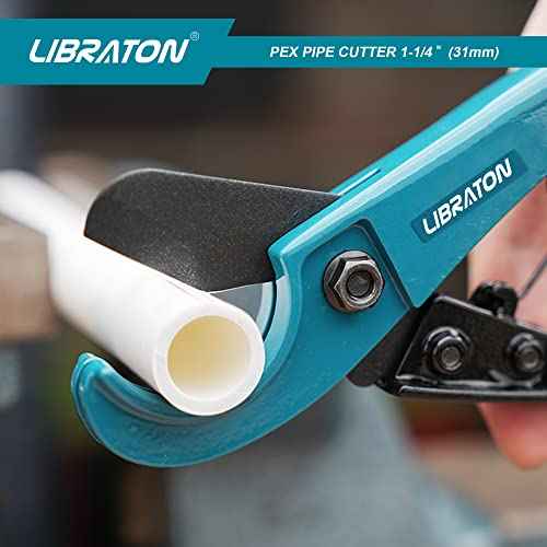 Libraton Pex Cutter 1-1/4", Pex Pipe Cutter, PEX Tube Cutter, Pex Pipe Tool, PEX Pipe Cutting Tools for PEX, PVC (Thin), PPR Plastic