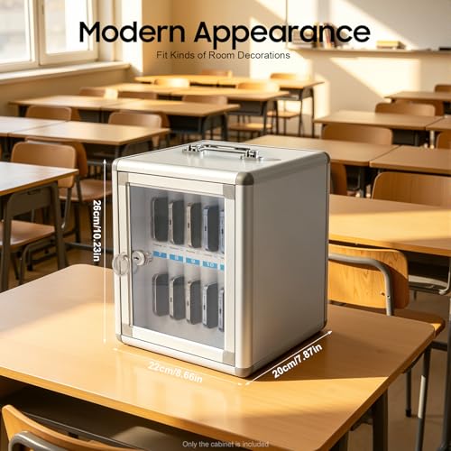 Upyouths Cell Phone Storage Cabinet 12 Slots Lockable Mobile Phone Organizer