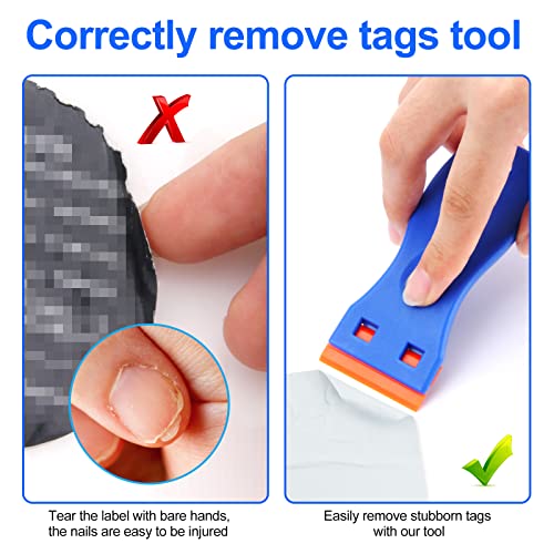 Plastic Razor Blade Scraper Set with 100 Blades for Sticker & Paint Removal