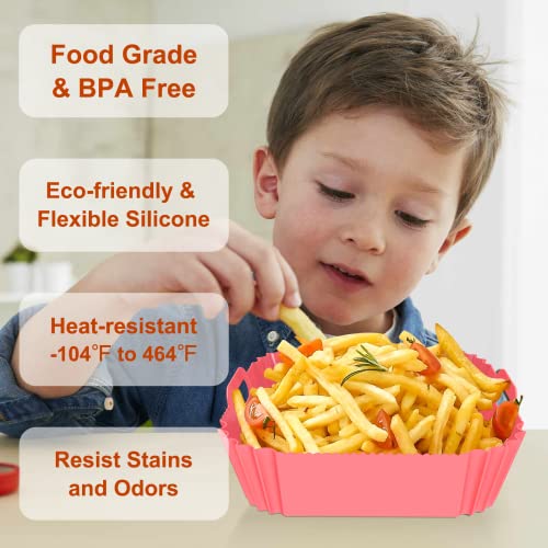 Seropy Air Fryer Liners Square 2 Pack 7.1 Inch for 4-7 QT - Silicone Reusable Baking Mat
