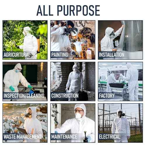 Hazmat Suit - 6 Size Options without Hood - Hazmat Suits Disposable Coverall | Full Body Painters Suit