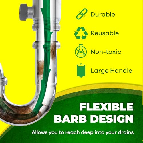 Zip-It 25-Inch Drain Snake Clog Remover 3-Pack - Flexible Hair & Shower Drain Cleaner