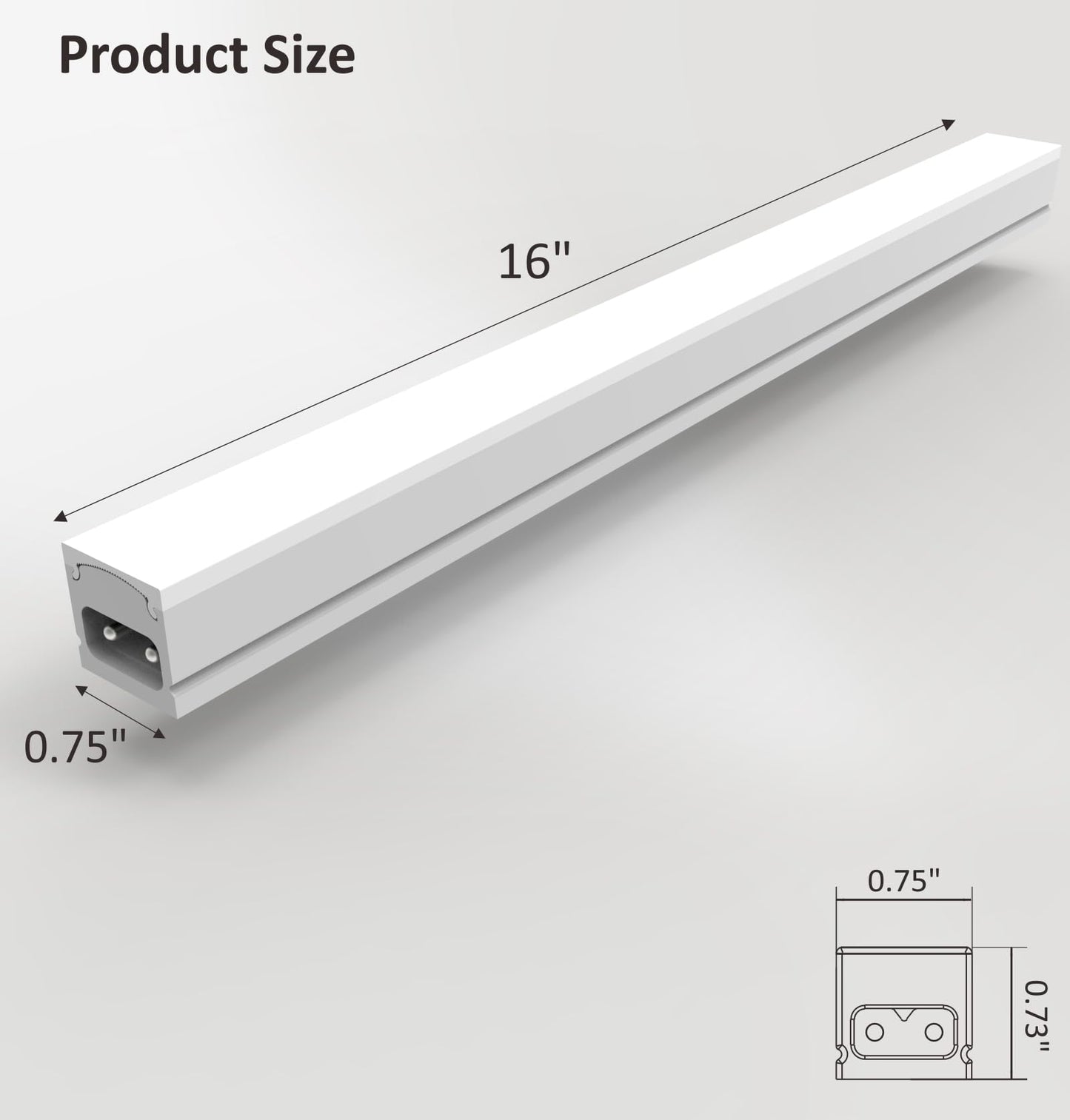 Leetdud Under Cabinet Lighting Plug in, 16 Inch 1 Pc, Linkable AC120V 3CCT 3000K/4000K/5000K Ultra Slim, LED Under Cabinet Lights for Counter Light, Kitchen, Shelf, Sink, Workshop, Desk, White