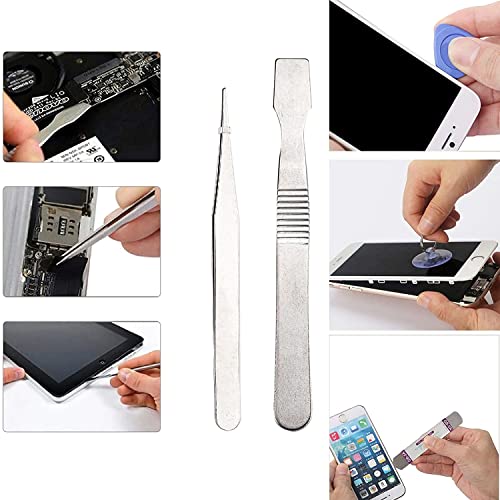 21-Piece Set Opening Pry Tool Screwdriver Set Multiple Functions Repair Tool Kit with Phillips Pentalobe Flat Triangle Head Suitable for Repairing iPhones iPad Laptop