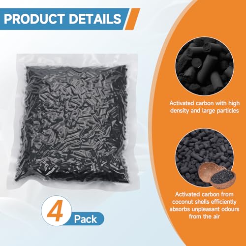 Horserdy 4-Pack Lomi Charcoal Refills for Kitchen Composter, 2 lb each