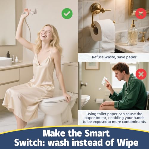 Vayzluiy Stainless Steel Handheld Bidet Sprayer with Adjustable Water Pressure