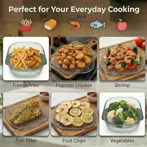 2-Pack Ninja Crispi FN101 Air Fryer Rack Set | 304 Stainless Steel Tiers