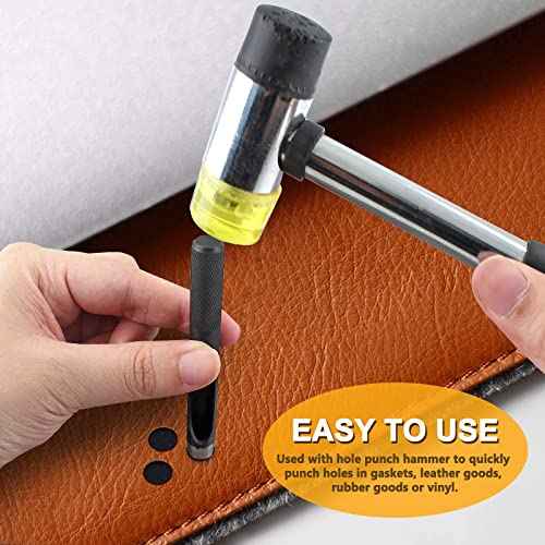 Bivethoi 12mm Round Gasket Punch, Carbon Steel Hollow Hole Cutter Tool, Watch Band Leather Hole Punch for Belts Fabric Canvas Paper Plastic Craft (Metric)