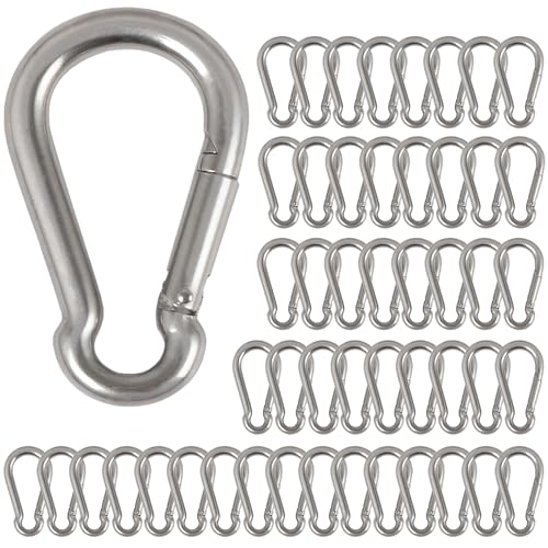 50PCS 2 Inch Spring Snap Hook Carabiner Quick Link Hooks for Outdoor & Camping