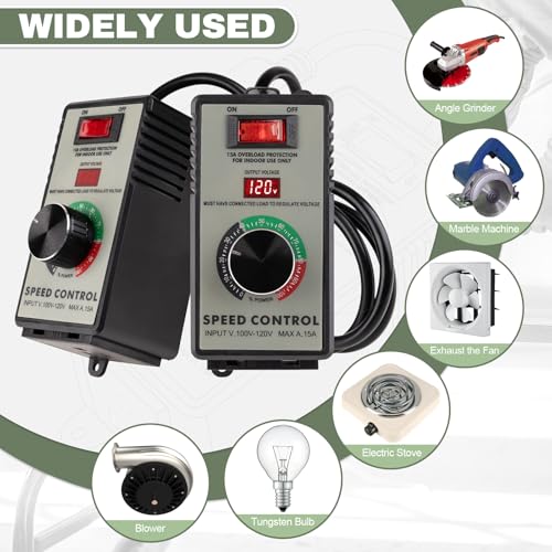 ReeMoo 120V 15A AC Motor Speed Controller for Brushed Motors
