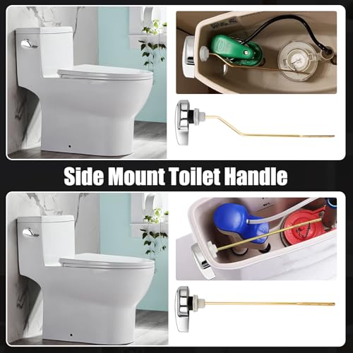 Dincerpen Bright Silver Toilet Handle Replacement Kit for TOTO Side Mount Toilets