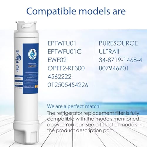 4U PURE Water Filter Replacement 3 Pack for EPTWFU01, NSF Certified