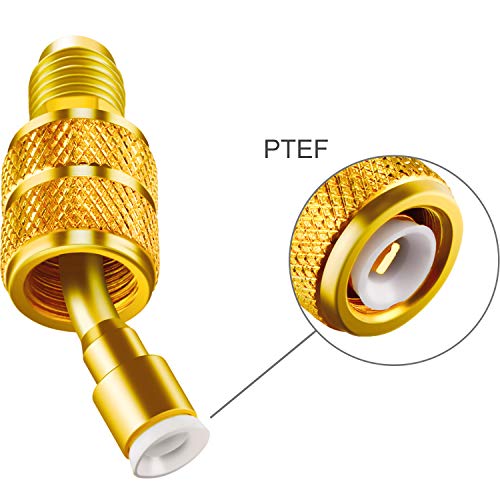 Chinco 1 Pcs R410a Mini Split Adapter 5/16 to 1/4 Male Flare 45° Angle
