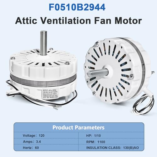 Behonor White Attic Ventilation Fan Motor Compatible with Lomanco 2000 & 1800 Series - Replacement Kit