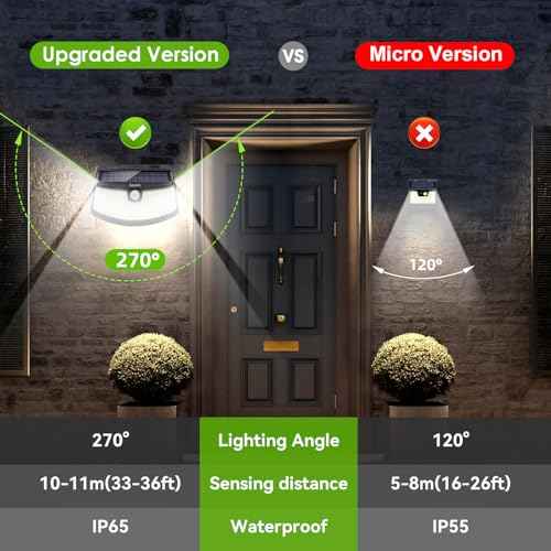 Aootek New Solar Motion Sensor Lights 120 LEDs with Lights Reflector,270¡Æ Wide Angle, IP65 Waterproof, Step Lights for Front Door, Yard, Garage, Deck (Back Button 4-Pack)