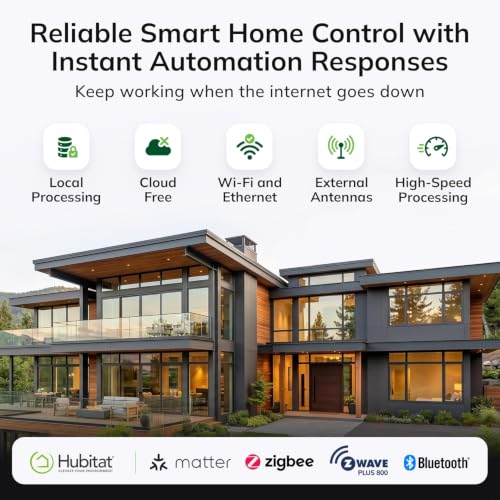Hubitat Elevation C-8 Pro Smart Home Hub with Z-Wave, Zigbee & Matter Compatibility