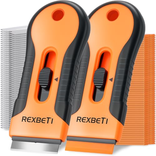 REXBETI Razor Blade Scraper Tool Set 2 - Heavy Duty Glass & Paint Remover