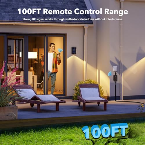 BN-LINK Wireless Outdoor Indoor Remote Control Outlet Switch 1 Pack