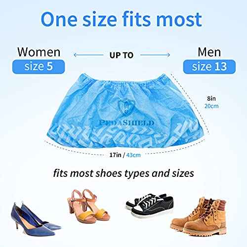 22 Premium XL Booties -Thick Extra Large Disposable Boot & Shoe Covers, Non Slip Water Resistant Foot Protectors, Construction Durable 42GSM for Indoors Outdoors, Up to US Men 13, Women 15