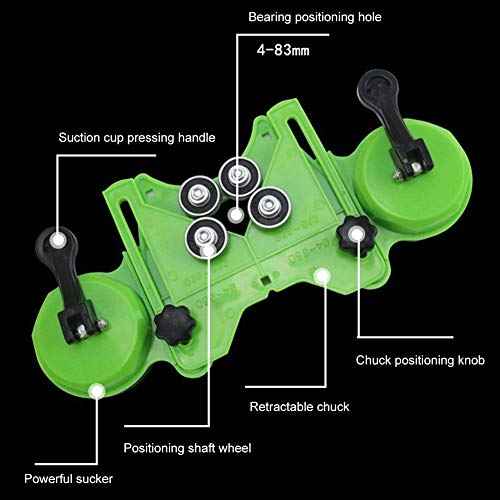 Drill Bit Hole Saw Guide, Adjustable Tile Hole Cutter Centering Locator Holder Jig Fixture for Ceramic,Tile,Glass(Orange)(Color:Green)