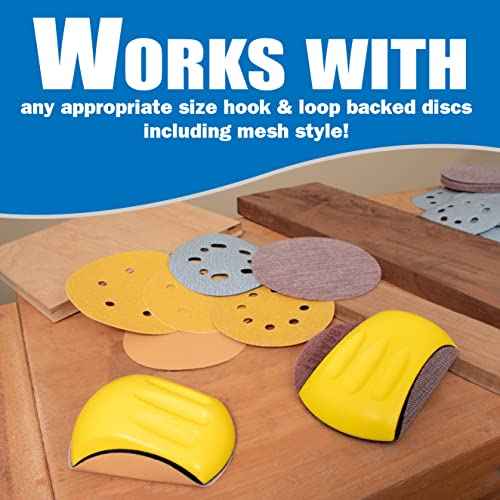5" Sanding Mouse Block for Furniture Restoration, Home, Automotive, Hook and Loop Sanding Block, Accepts Standard Orbital Discs (5" Sander Mouse)