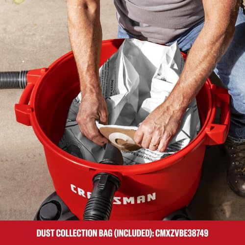 CRAFTSMAN 16 Gal Wet Dry Shop Vacuum 6.5 Peak HP with Filter, Dust Bag, Hose