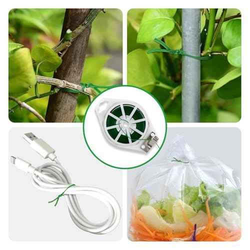2 Pack 492FT Garden Twist Tie with Built-in Cutter, Rustproof Green Coated Plant Ties for Gardening, Flexible Reusable Tomatoes Ties Support for Indoor Outdoor Home and Office Use