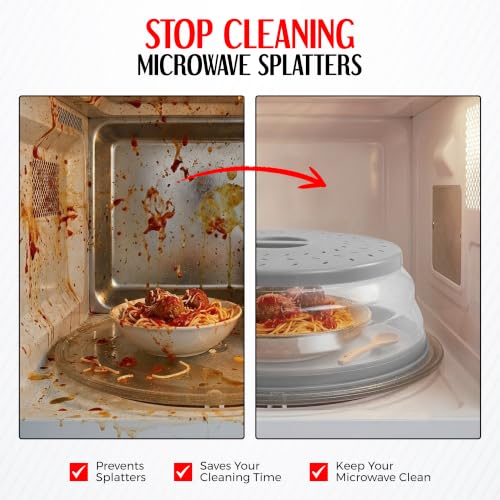 Galleyby Gary Silicone Microwave Splatter Cover, 10.5 Inch, Pack of 2, BPA Free, Dishwasher Safe