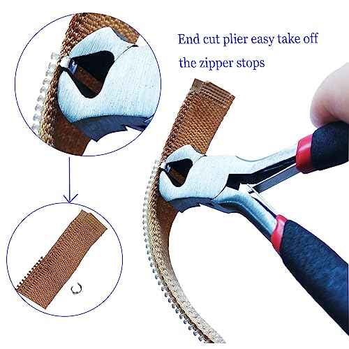 JOSDIOX Zipper Repair Kit Tool- Zipper Install Pliers for Replacement & Repair, Mini Needle-Nose Plier And End- Cutting Pliers 2 Packs