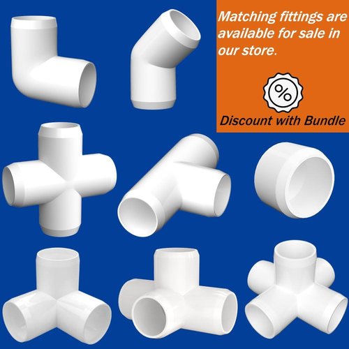 letsFix 1" PVC Pipe Furniture Grade, DIY PVC Projects for the Home, Garden, Greenhouse, Farm and Workshop, Sch. 40 White [40" x 4 Pack]