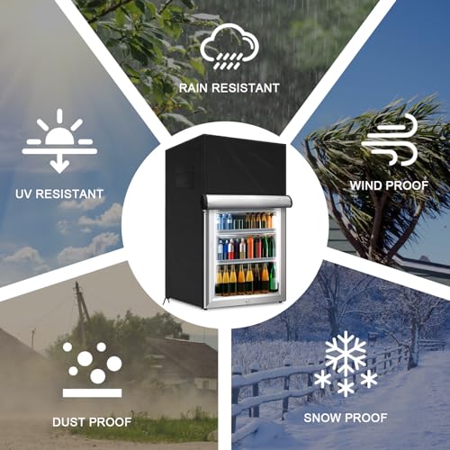 Outdoor Refrigerator Cover for 23 x 22 x 34 in Upright Mini Fridge - Black (Variation: Black / 22" x 23" x 34")