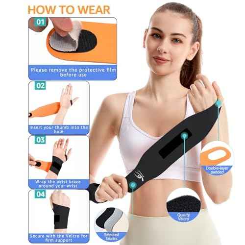 HiRui Ultra-Thin Elastic Wrist Brace Wrist Wraps, Compression Wrist Straps Support for Carpal Tunnel Arthritis Tendonitis Sprains Pain Relief Workout, Soft & Comfortable (Black (Pack of 1))