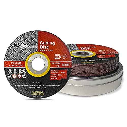 HAUTMEC Expert Grade 4-1/2" x .04" x 7/8" Cut Off Wheels with Portable Storage Box, 10-Pack Thin Metal Cutting Discs for Angle Grinder, Durable Grinding Wheel for Metals ? HT0014