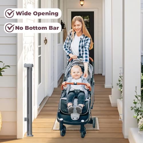 Cideny Gray Retractable Baby & Pet Gate 34" Tall x 55" Wide for Stairs & Doorways