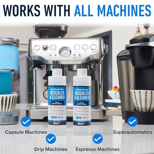 Essential Values Descaling Solution for Delonghi Keurig Breville Nespresso (4 Uses) - Coffee Machine Descaler Cleaner - Liquid To Descale Automatic Coffee Makers & Espresso Machines