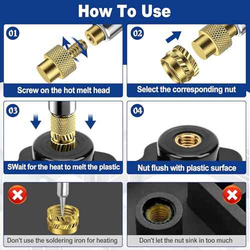 139PCS Heat Set Insert Tool,100W Digital Soldering Iron with 130PCS Threaded Inserts Nut,6PCS Heat-Set Insert Tips (M2 M3 M4 M5 M6 M8),2PCS Soldering Tip Connecting Rods