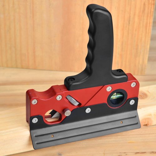 TIASOU Wood Planers for Woodworking, Chamfer Plane Woodworking Edge Corner Flattening Tool with Auxiliary Locator and Handles, Hand Chamfering Planer Suitable for Quick Edge Trimming of Wood(Red)