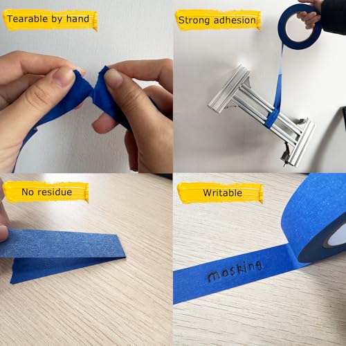 SmaringRobot 4 Rolls Blue Painter's Masking Tape - 0.94in x 22yd, No Residue, Indoor & Outdoor Use