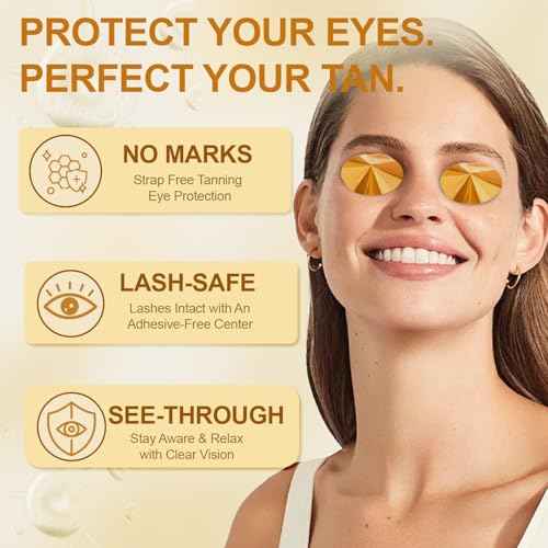 Disposable Tanning Eye Stickers ? Strap-Free ? Gentle on Lashes ? Maintain Clear View ? Indoor & Outdoor Tanning Accessory ? Gift-Ready Pack of 50