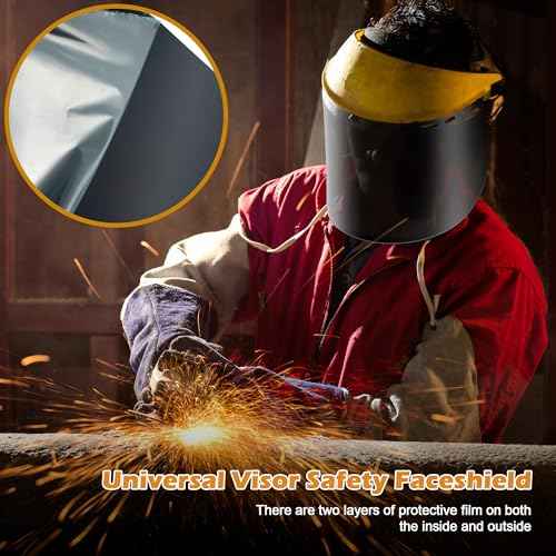 Feekoon 1 Pack Face Shield Replacement Lens, 15.5'' x 8'' Tinted Full Face Shield Compatible with Hobart 770580, Protective Safety Visor Replacement for Welding, Grinding, DIY, Cosplay Helmet