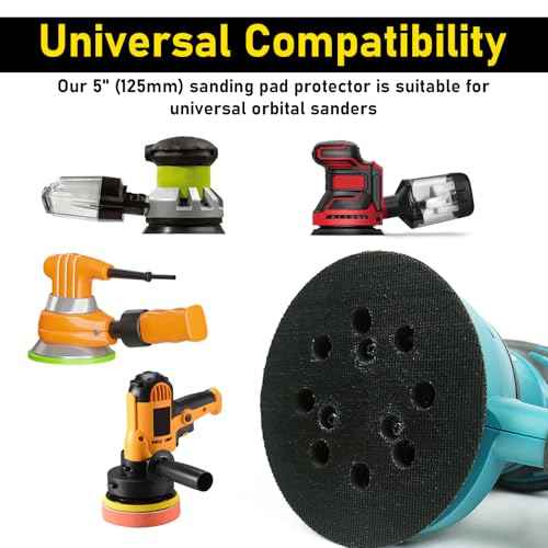 4 Pcs 5 inch 8 Hole Hook and Loop Pad Interface 5¡± Orbital Sander Pad for 5 inch Orbital Sander Multi Hole Pads Protector Extends The Backing pad¢¥s Lifetime for Random Orbitals Sanders Pads