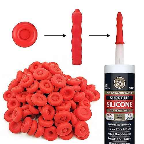 GEMLORD 40 Pcs Caulk Saver Caulking Tube Sealing Caps, Caulk Saver Cap for Sealing and Preserving Open Caulking Tube, Red